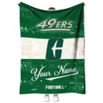 customized charlotte 49ers grunge texture green white blanket best selling