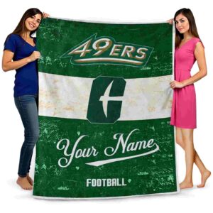 customized charlotte 49ers grunge texture green white blanket fashion forward