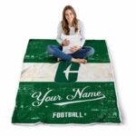 customized charlotte 49ers grunge texture green white blanket best selling