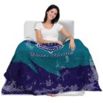 customized charlotte hornets grunge streaks teal blanket best selling