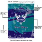 customized charlotte hornets grunge streaks teal blanket best selling