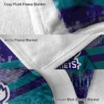 customized charlotte hornets grunge streaks teal blanket best selling