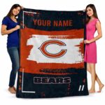customized chicago bears paint strokes blue white blanket fashion forward