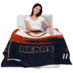 customized chicago bears paint strokes blue white blanket latest model