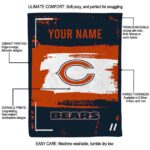 customized chicago bears paint strokes blue white blanket new arrival