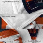 customized chicago bears paint strokes blue white blanket premium grade
