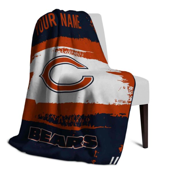 customized chicago bears paint strokes blue white blanket top rated