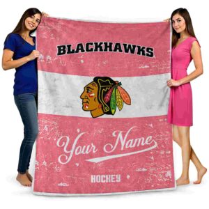 customized chicago blackhawks grunge texture red white blanket fashion forward
