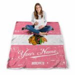 customized chicago blackhawks grunge texture red white blanket best selling