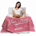 customized chicago blackhawks grunge texture red white blanket best selling