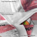 customized chicago blackhawks grunge texture red white blanket best selling