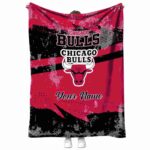 customized chicago bulls grunge streaks red blanket best selling