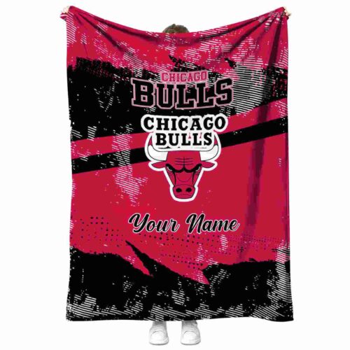 customized chicago bulls grunge streaks red blanket best selling