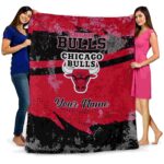customized chicago bulls grunge streaks red blanket best selling