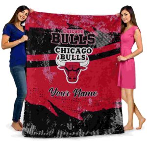 customized chicago bulls grunge streaks red blanket fashion forward
