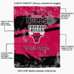 customized chicago bulls grunge streaks red blanket best selling