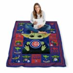 customized chicago cubs baby yoda blue blanket best selling