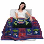 customized chicago cubs baby yoda blue blanket best selling