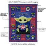 customized chicago cubs baby yoda blue blanket best selling
