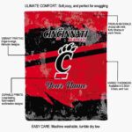 customized cincinnati bearcats grunge streaks red blanket new arrival