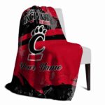 customized cincinnati bearcats grunge streaks red blanket top rated
