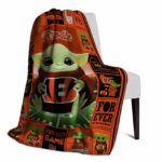 customized cincinnati bengals baby yoda orange blanket top rated