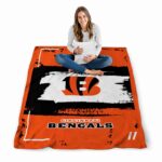 customized cincinnati bengals paint strokes orange white blanket high quality