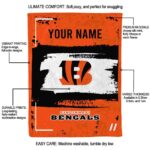 customized cincinnati bengals paint strokes orange white blanket new arrival