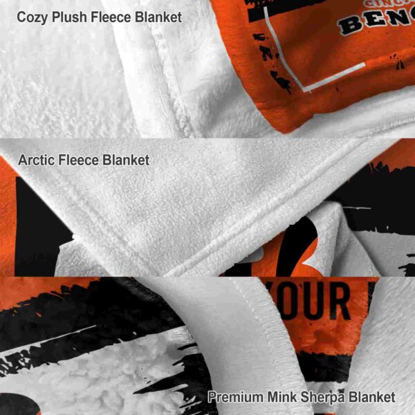 customized cincinnati bengals paint strokes orange white blanket premium grade
