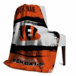 customized cincinnati bengals paint strokes orange white blanket top rated