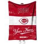 customized cincinnati reds grunge texture red white blanket best selling