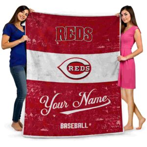 customized cincinnati reds grunge texture red white blanket fashion forward