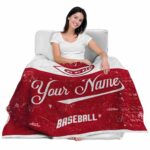 customized cincinnati reds grunge texture red white blanket best selling