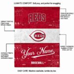 customized cincinnati reds grunge texture red white blanket best selling