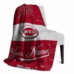 customized cincinnati reds grunge texture red white blanket best selling