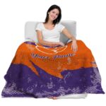 customized clemson tigers grunge streaks orange blanket best selling