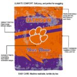 customized clemson tigers grunge streaks orange blanket best selling