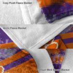 customized clemson tigers grunge streaks orange blanket best selling