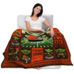 customized cleveland browns baby yoda brown blanket best selling