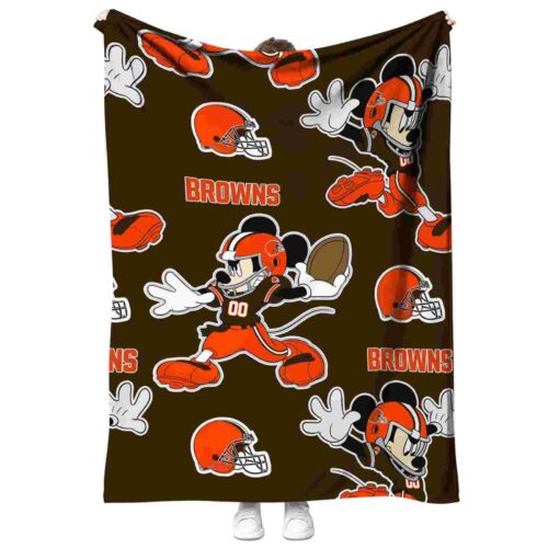 customized cleveland browns mickey brown blanket best selling