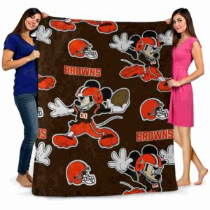 customized cleveland browns mickey brown blanket fashion forward