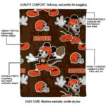 customized cleveland browns mickey brown blanket best selling