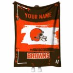 customized cleveland browns paint strokes brown white blanket best selling