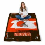 customized cleveland browns paint strokes brown white blanket best selling