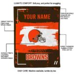 customized cleveland browns paint strokes brown white blanket best selling