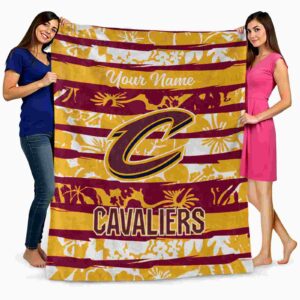 customized cleveland cavaliers floral stripes wine white blanket fashion forward