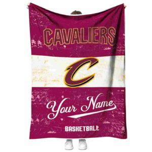 customized cleveland cavaliers grunge texture wine white blanket best selling