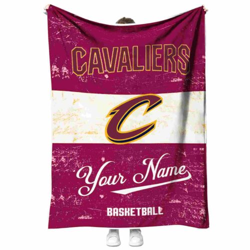 customized cleveland cavaliers grunge texture wine white blanket best selling