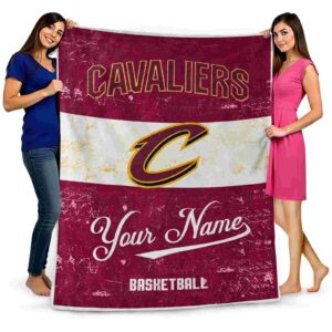 customized cleveland cavaliers grunge texture wine white blanket fashion forward