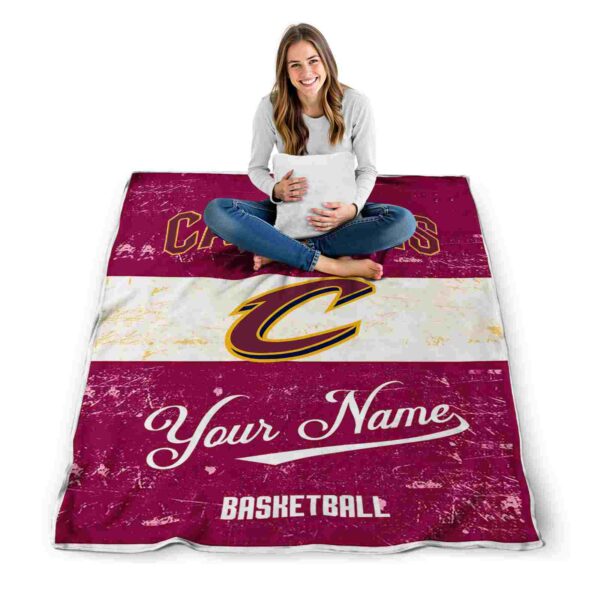 customized cleveland cavaliers grunge texture wine white blanket high quality